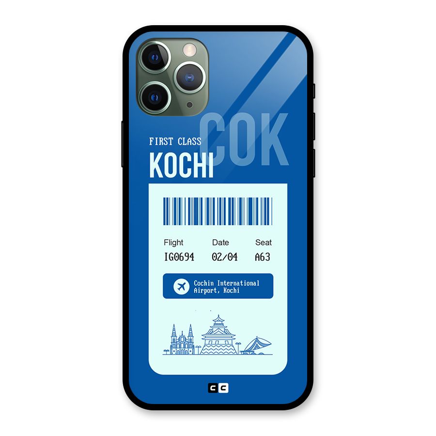 Kochi Boarding Pass Glass Back Case for iPhone 11 Pro