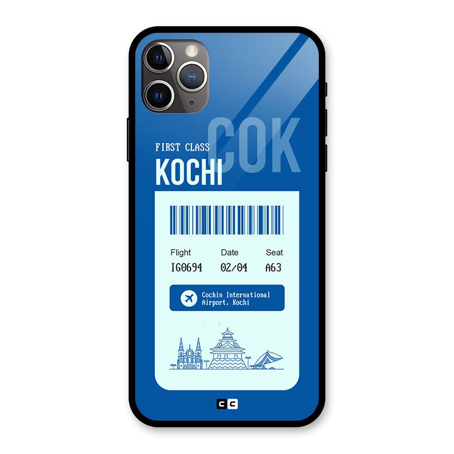 Kochi Boarding Pass Glass Back Case for iPhone 11 Pro Max