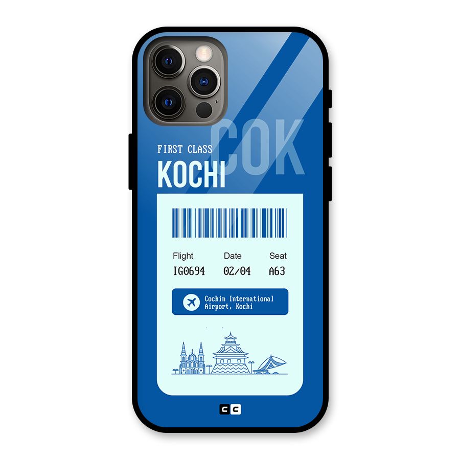 Kochi Boarding Pass Glass Back Case for iPhone 12 Pro