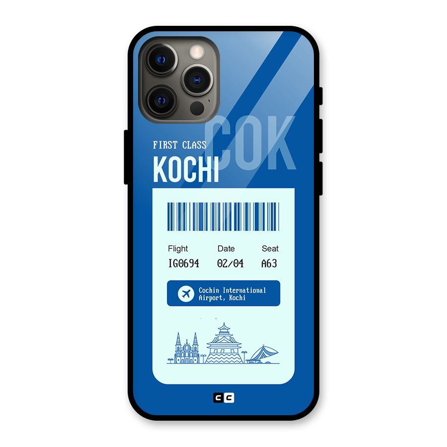 Kochi Boarding Pass Glass Back Case for iPhone 12 Pro Max