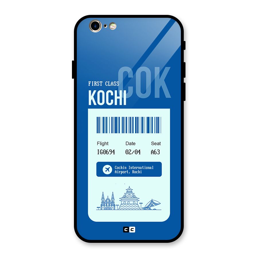 Kochi Boarding Pass Glass Back Case for iPhone 6 6S