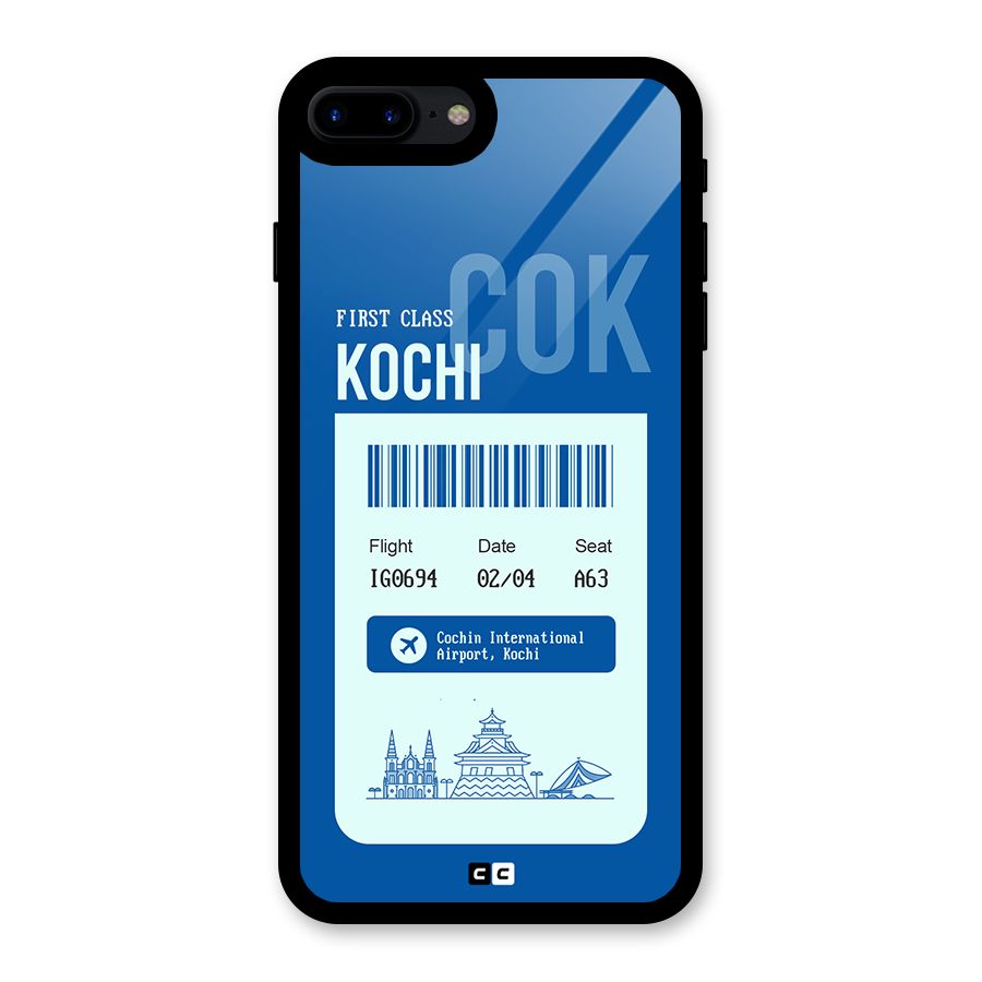 Kochi Boarding Pass Glass Back Case for iPhone 8 Plus