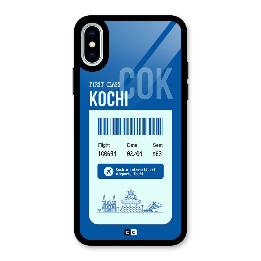 Kochi Boarding Pass Glass Back Case for iPhone XS