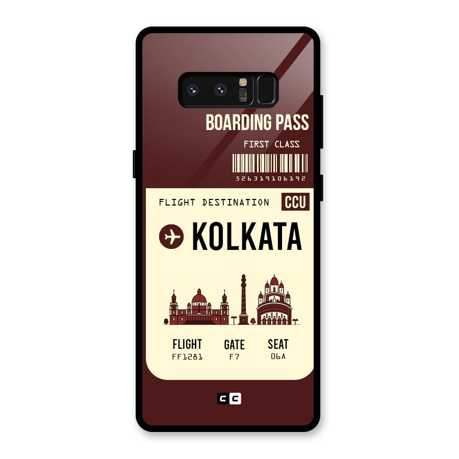 Kolkata Boarding Pass Glass Back Case for Galaxy Note 8