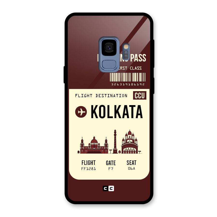 Kolkata Boarding Pass Glass Back Case for Galaxy S9
