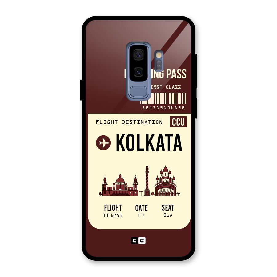 Kolkata Boarding Pass Glass Back Case for Galaxy S9 Plus