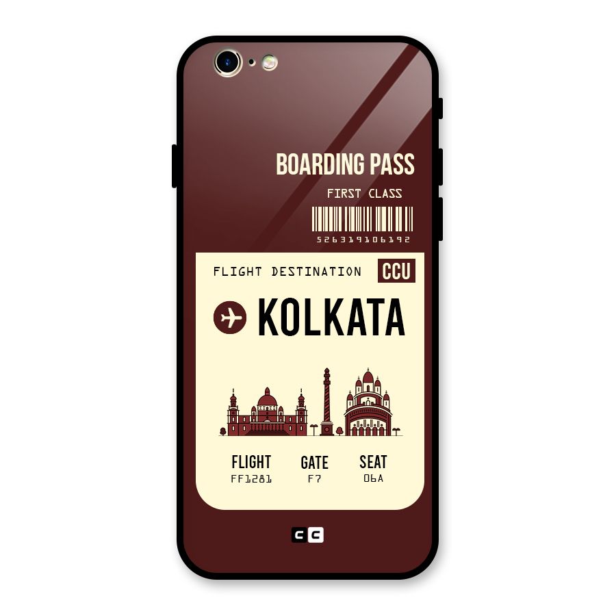 Kolkata Boarding Pass Glass Back Case for iPhone 6 6S