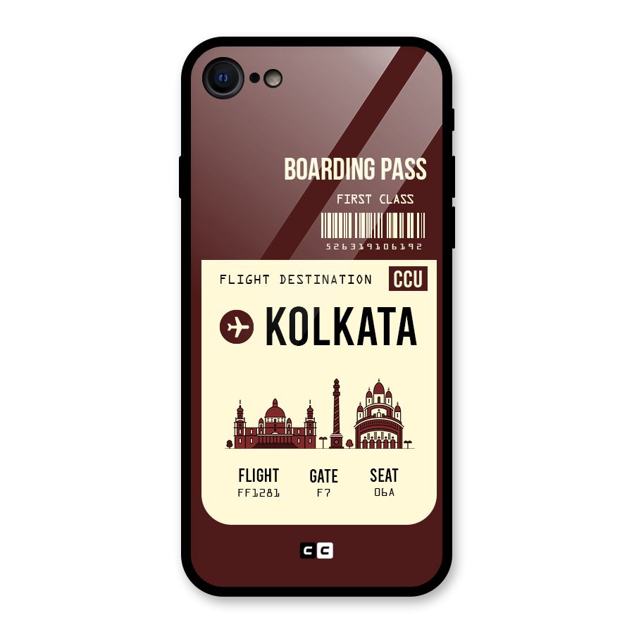 Kolkata Boarding Pass Glass Back Case for iPhone 7