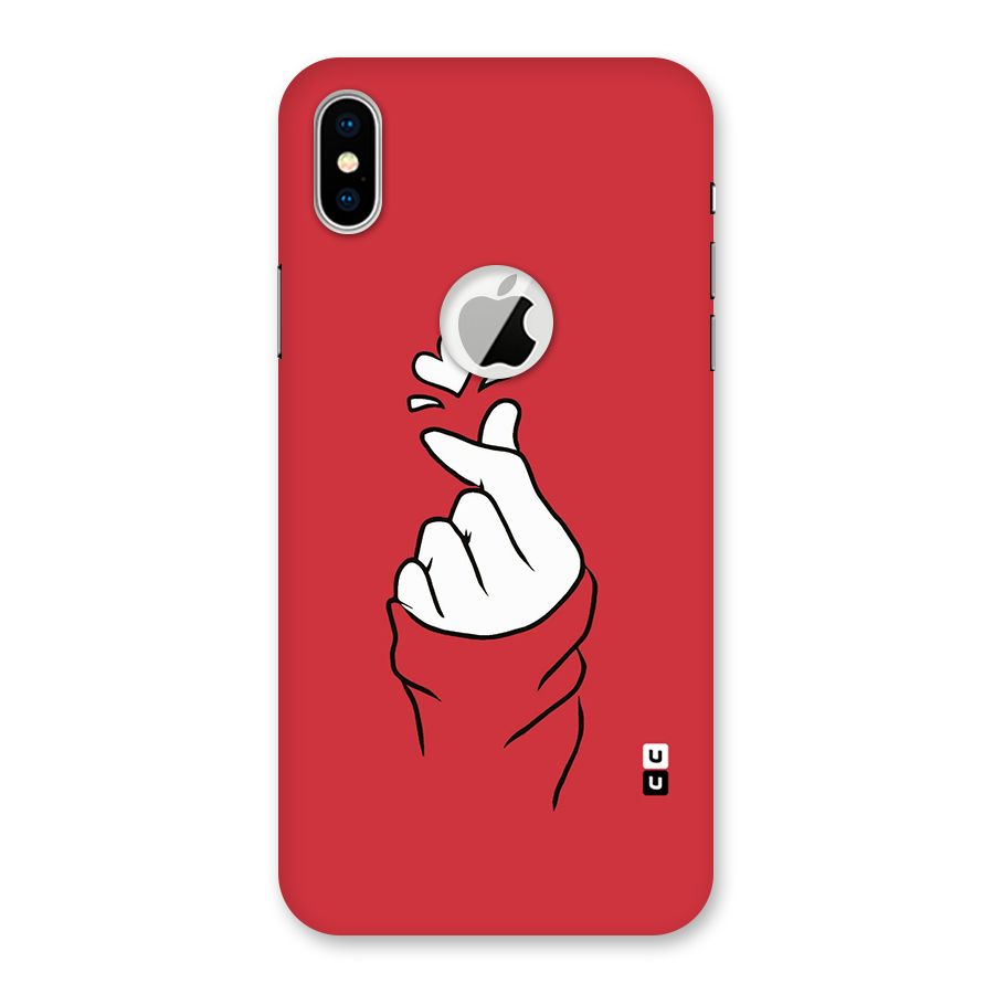 Korean Love Sign Back Case for iPhone X Logo Cut