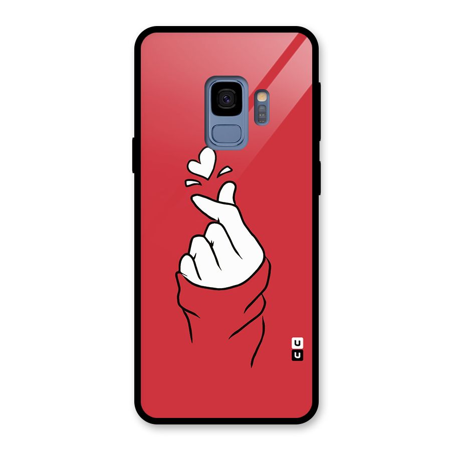 Korean Love Sign Glass Back Case for Galaxy S9