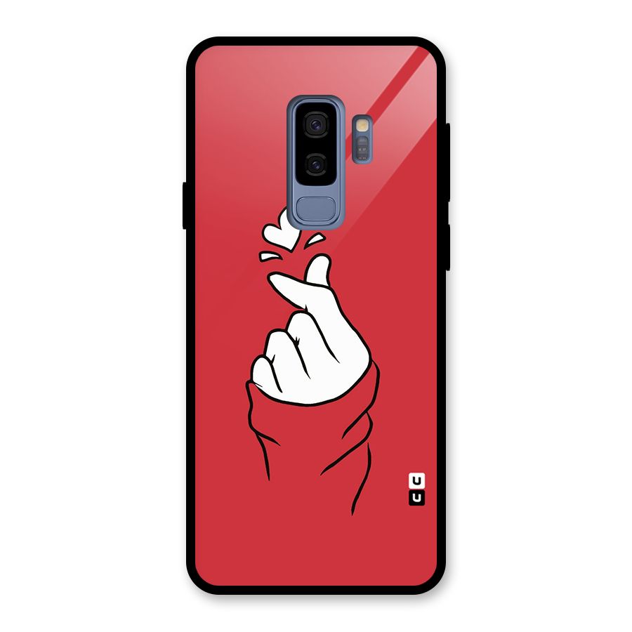 Korean Love Sign Glass Back Case for Galaxy S9 Plus