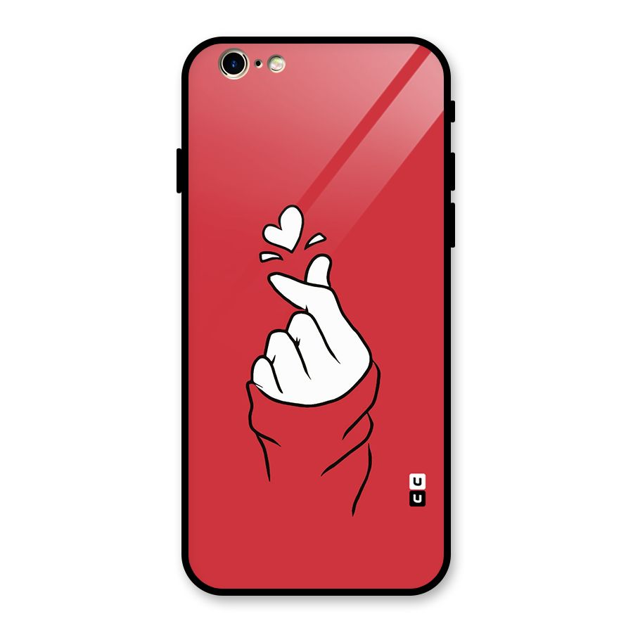 Korean Love Sign Glass Back Case for iPhone 6 6S