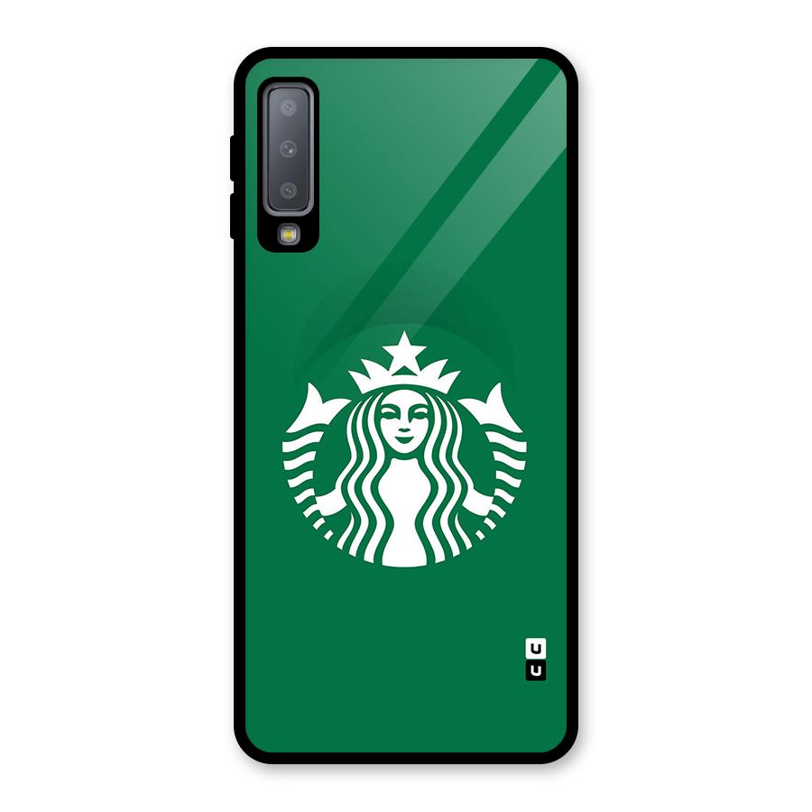 Lady StarBucks Glass Back Case for Galaxy A7 (2018)