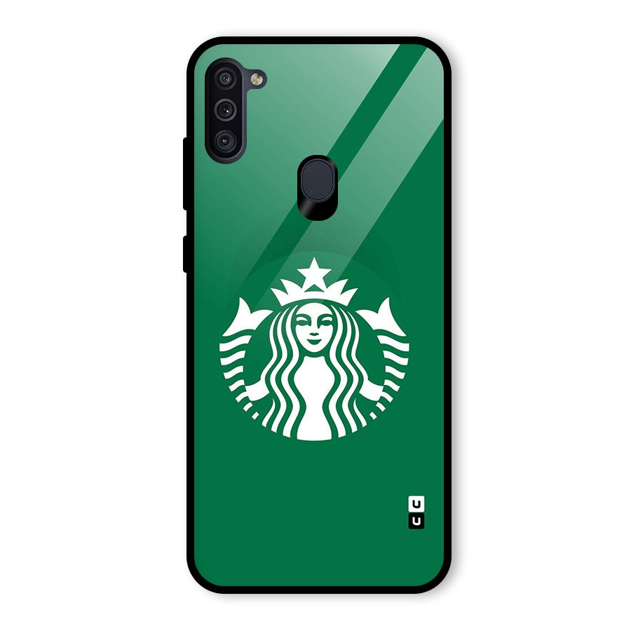 Lady StarBucks Glass Back Case for Galaxy M11