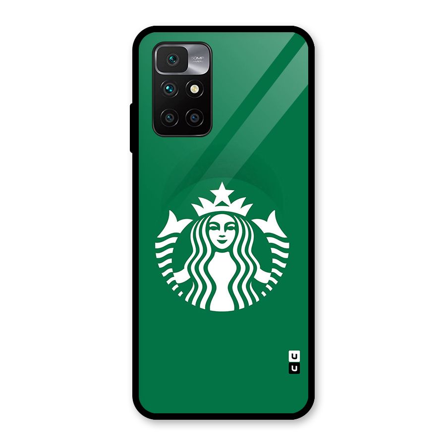 Lady StarBucks Glass Back Case for Redmi 10 Prime