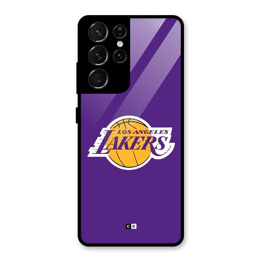 Lakers Angles Glass Back Case for Galaxy S21 Ultra 5G