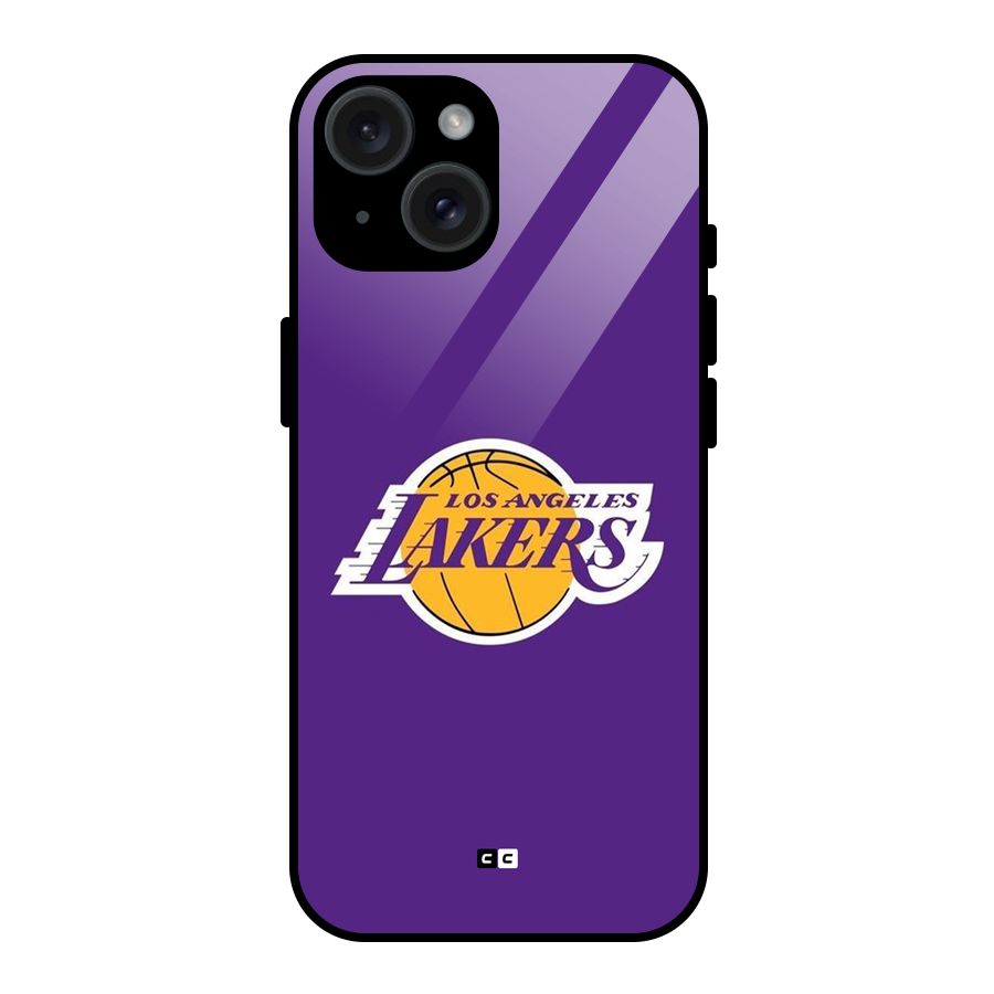 Lakers Angles Glass Back Case for iPhone 15