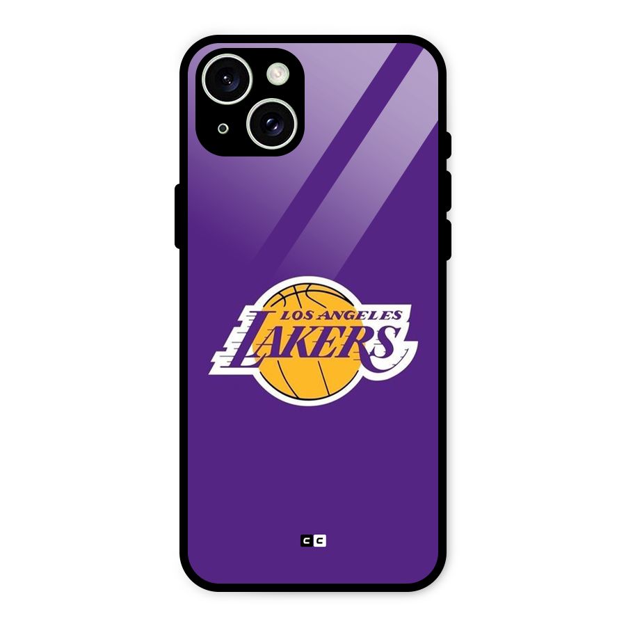 Lakers Angles Glass Back Case for iPhone 15 Plus