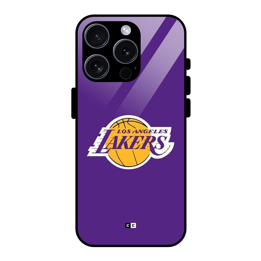 Lakers Angles Glass Back Case for iPhone 15 Pro