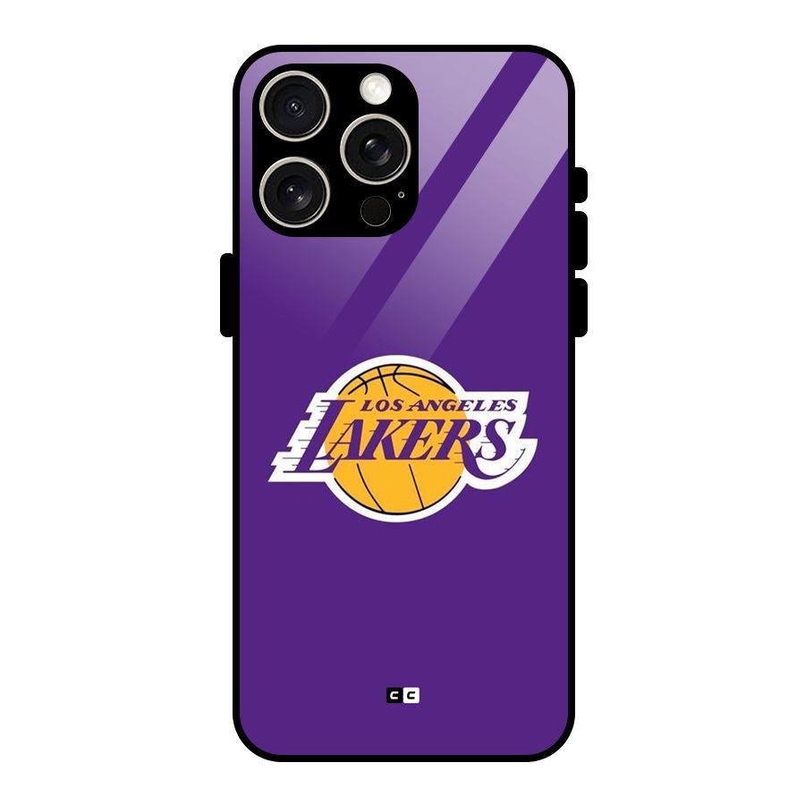 Lakers Angles Glass Back Case for iPhone 15 Pro Max