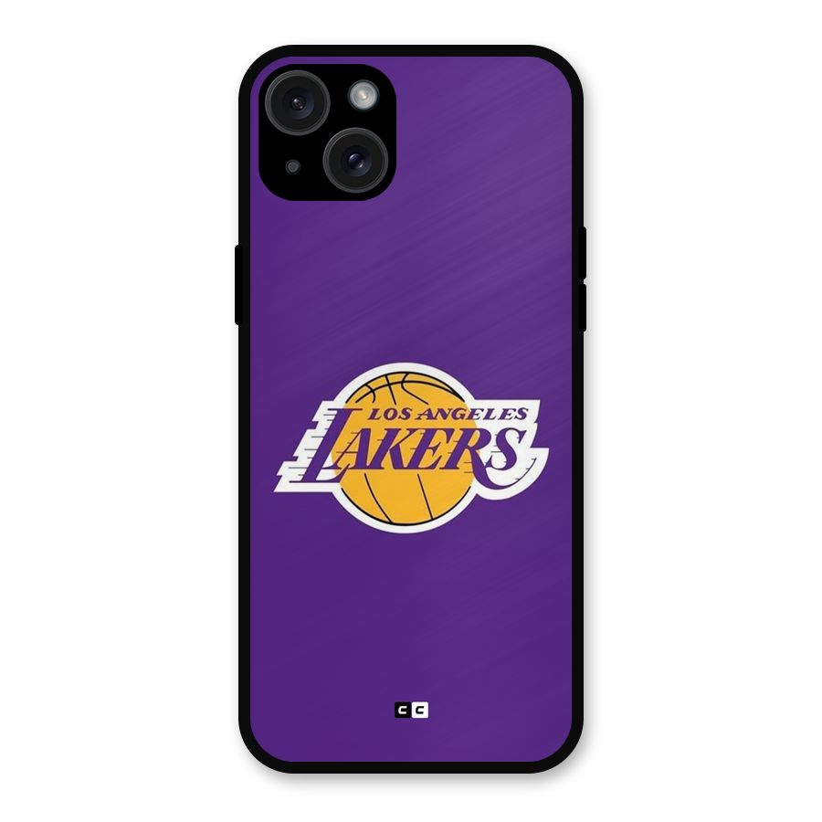 Lakers Angles Metal Back Case for iPhone 15 Plus