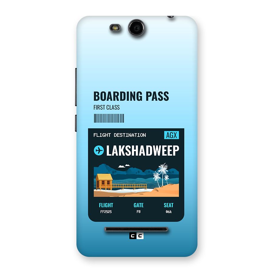 Lakshadweep Boarding Pass Back Case for Canvas Juice 3 Q392
