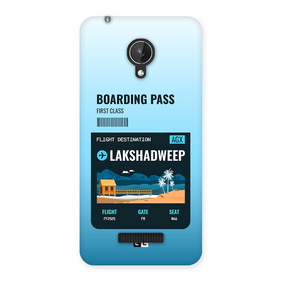 Lakshadweep Boarding Pass Back Case for Canvas Spark Q380