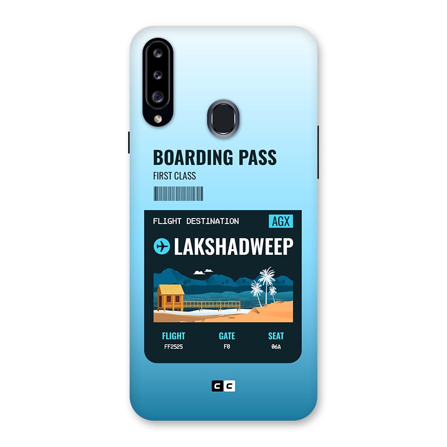 Lakshadweep Boarding Pass Back Case for Galaxy A20s