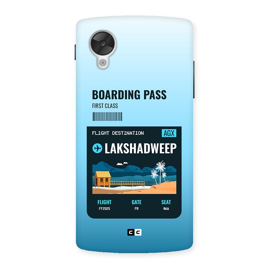 Lakshadweep Boarding Pass Back Case for Google Nexus 5