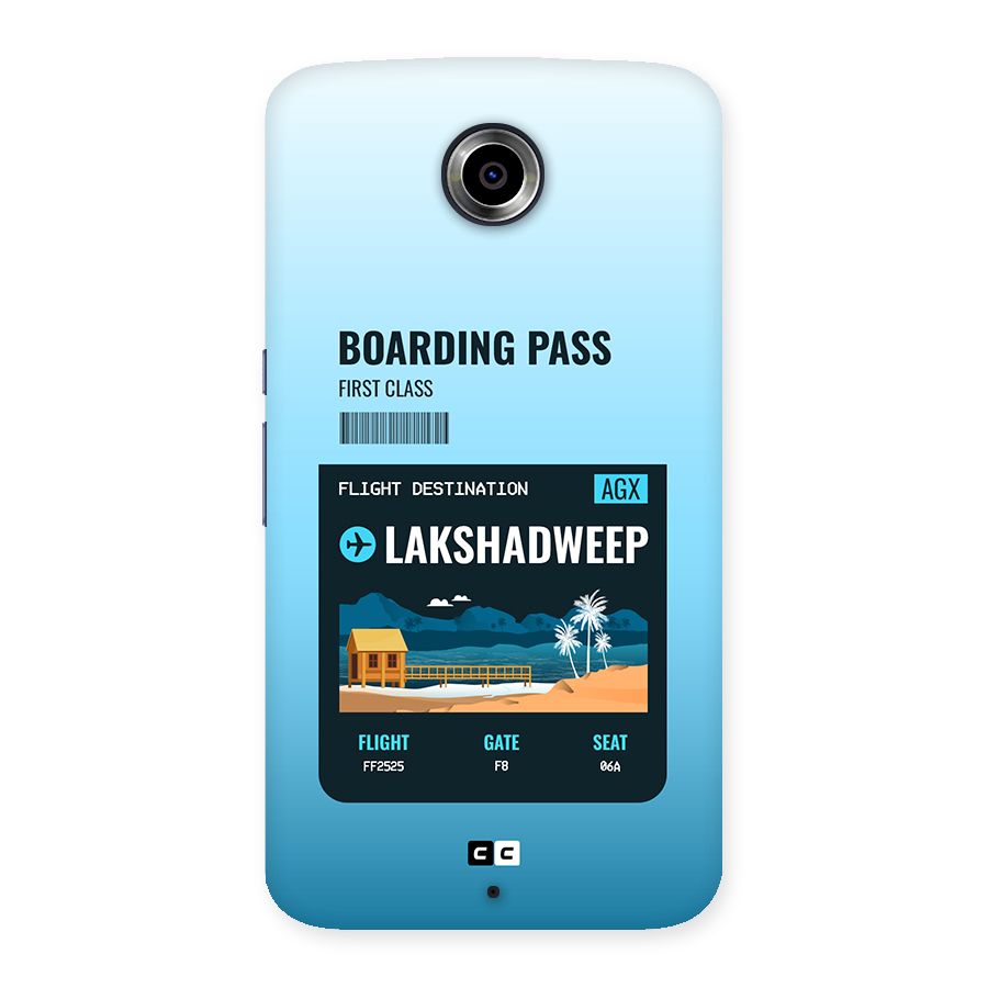 Lakshadweep Boarding Pass Back Case for Google Nexus 6