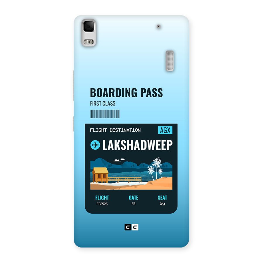 Lakshadweep Boarding Pass Back Case for Lenovo K3 Note
