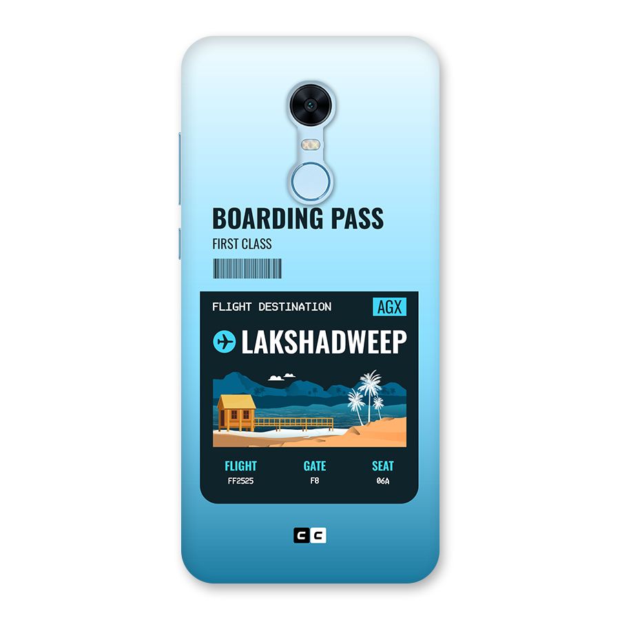Lakshadweep Boarding Pass Back Case for Redmi Note 5