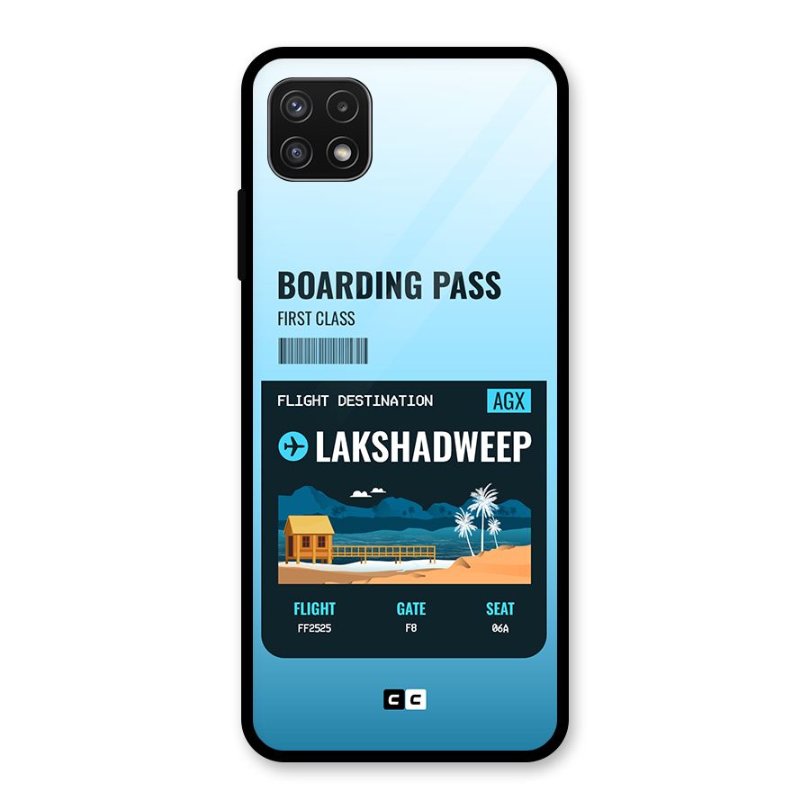 Lakshadweep Boarding Pass Glass Back Case for Galaxy A22 5G