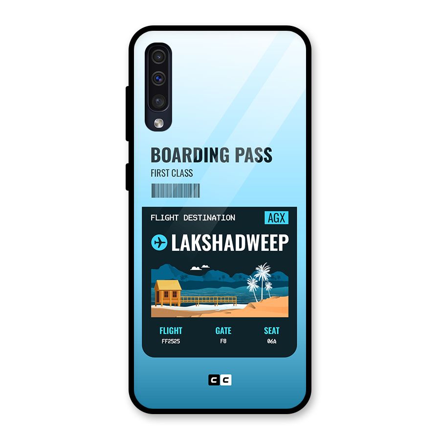 Lakshadweep Boarding Pass Glass Back Case for Galaxy A50s