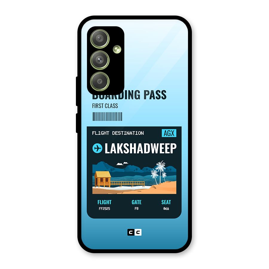 Lakshadweep Boarding Pass Glass Back Case for Galaxy A54