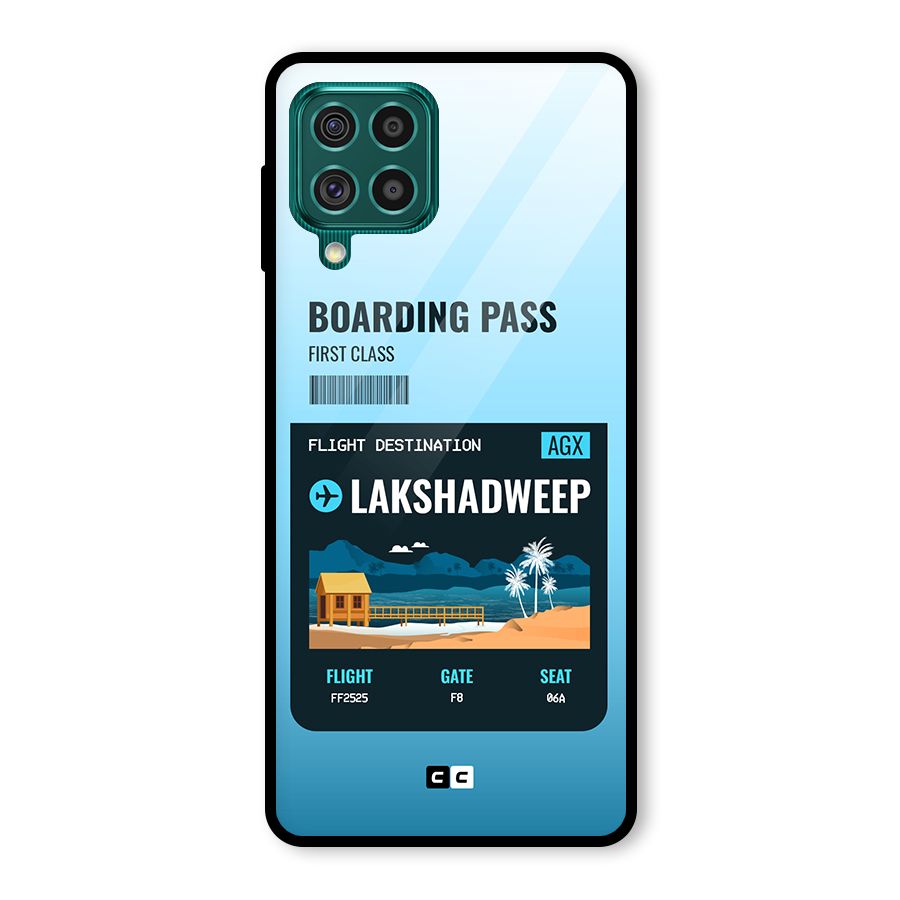 Lakshadweep Boarding Pass Glass Back Case for Galaxy F62