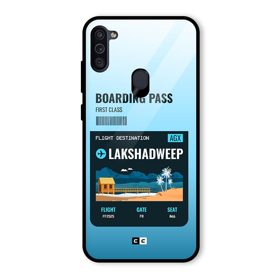 Lakshadweep Boarding Pass Glass Back Case for Galaxy M11