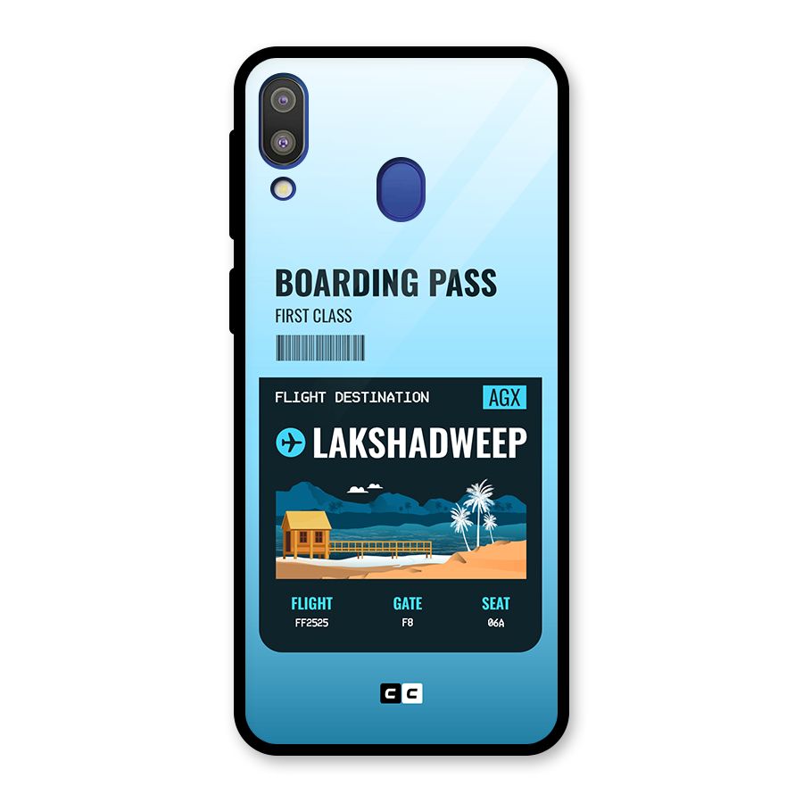 Lakshadweep Boarding Pass Glass Back Case for Galaxy M20