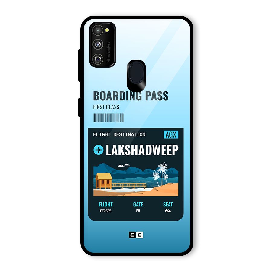 Lakshadweep Boarding Pass Glass Back Case for Galaxy M30s
