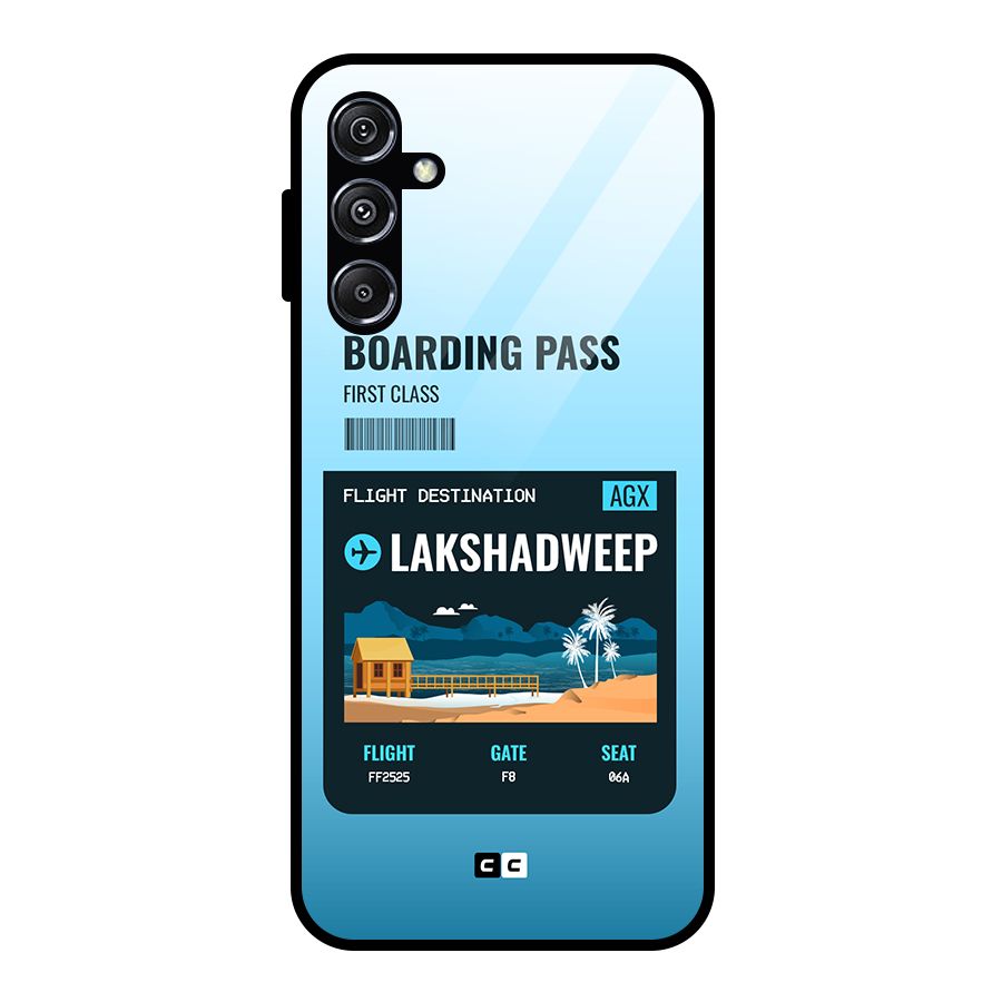 Lakshadweep Boarding Pass Glass Back Case for Galaxy M34 5G