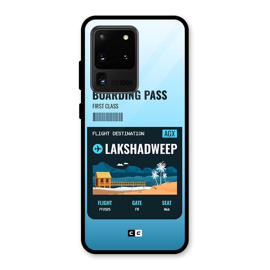 Lakshadweep Boarding Pass Glass Back Case for Galaxy S20 Ultra