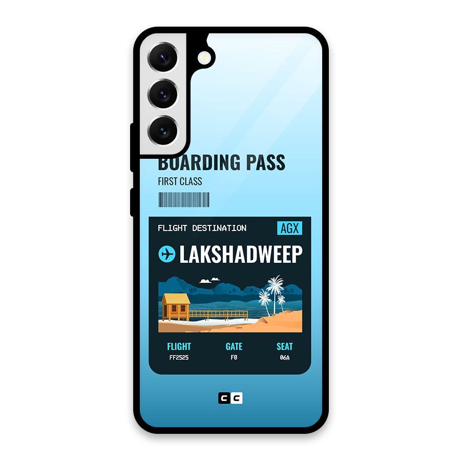 Lakshadweep Boarding Pass Glass Back Case for Galaxy S22 Plus 5G