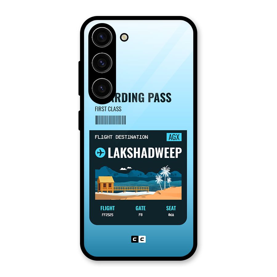 Lakshadweep Boarding Pass Glass Back Case for Galaxy S23
