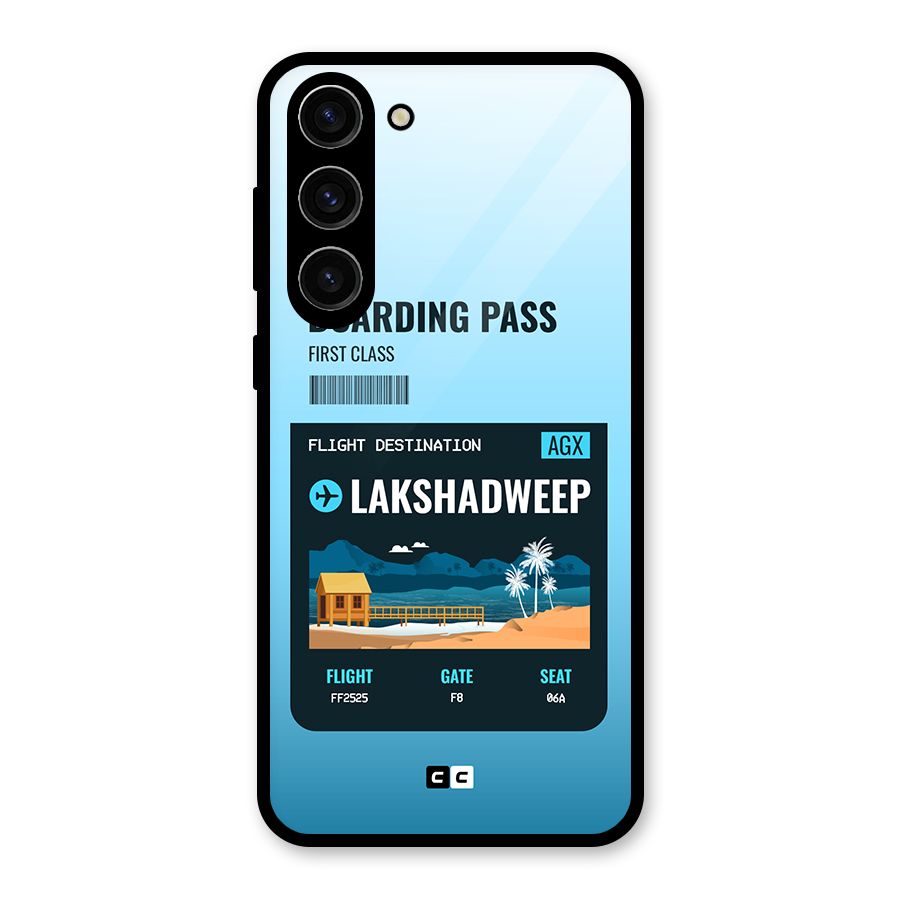 Lakshadweep Boarding Pass Glass Back Case for Galaxy S23 Plus