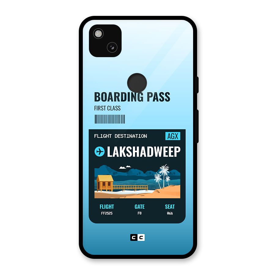 Lakshadweep Boarding Pass Glass Back Case for Google Pixel 4a