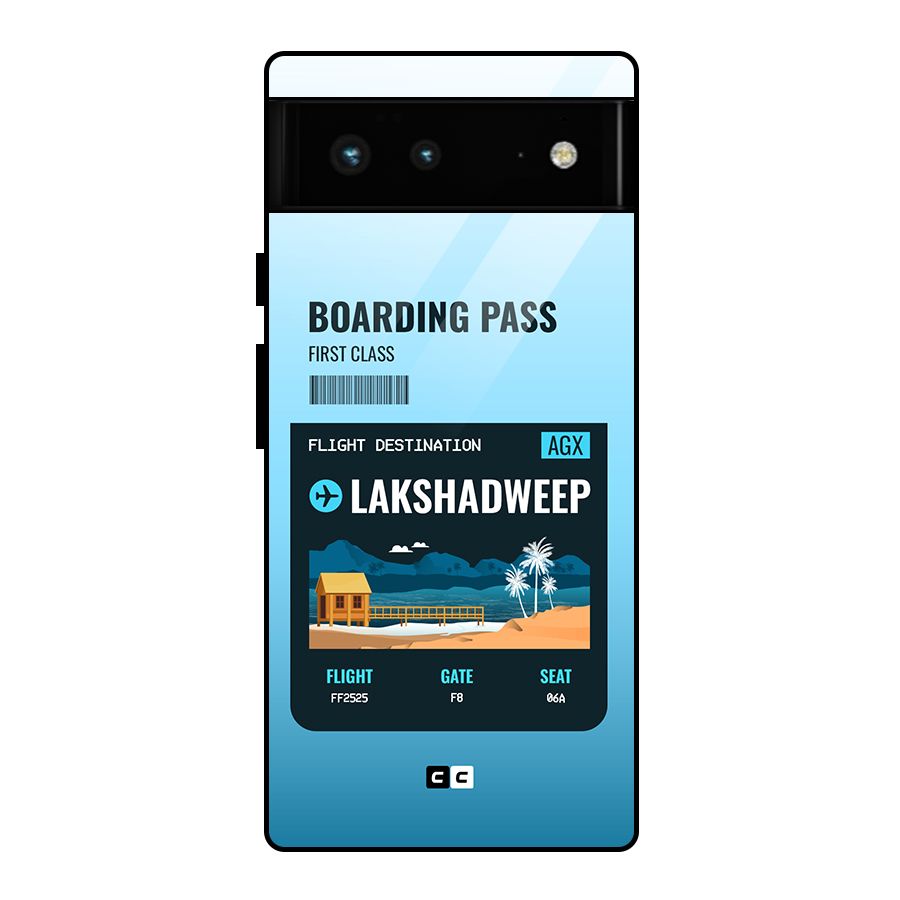 Lakshadweep Boarding Pass Glass Back Case for Google Pixel 6