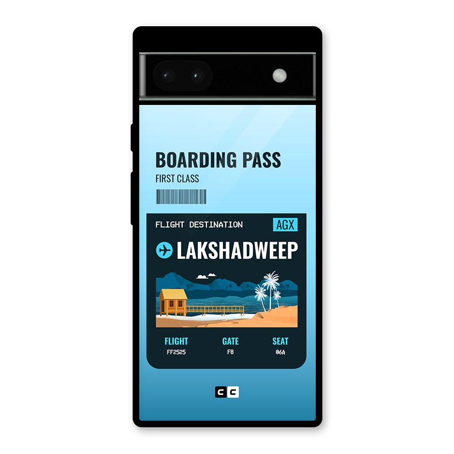 Lakshadweep Boarding Pass Glass Back Case for Google Pixel 6a