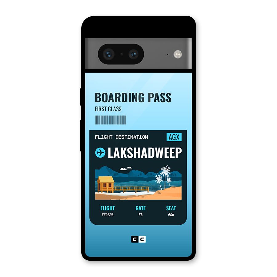 Lakshadweep Boarding Pass Glass Back Case for Google Pixel 7