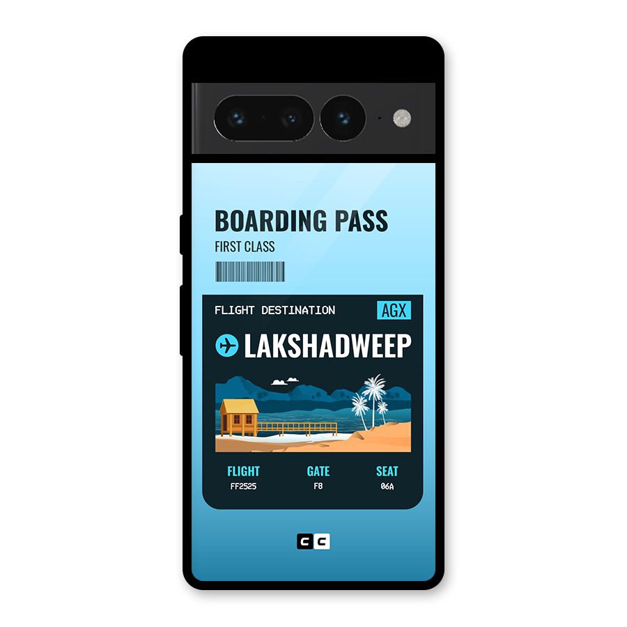 Lakshadweep Boarding Pass Glass Back Case for Google Pixel 7 Pro