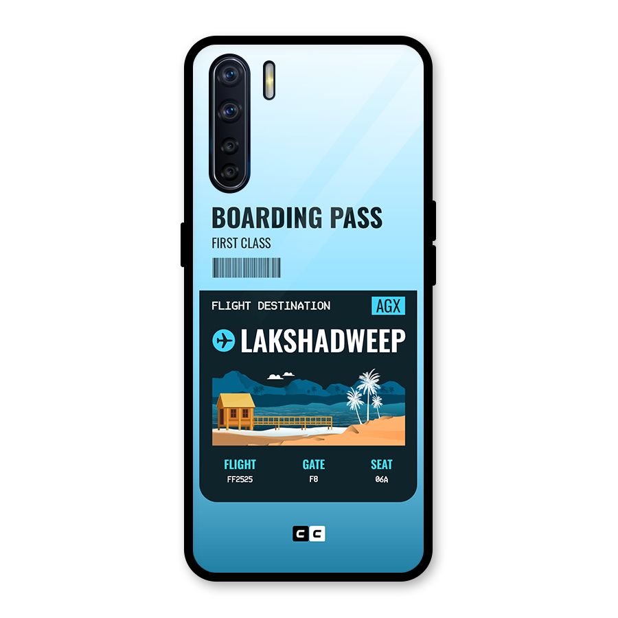 Lakshadweep Boarding Pass Glass Back Case for Oppo F15